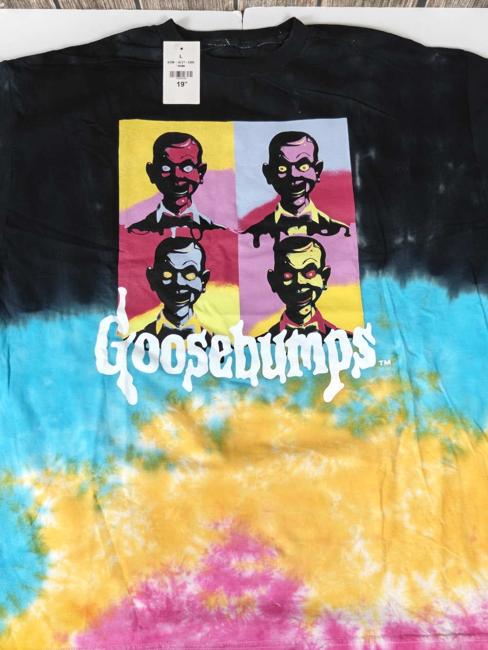 Men’s Goose Bunps Tie-Dye Graphic T-Shirt - Multicolor Size Large